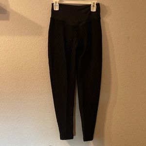 No brand honeycomb ruched booty leggings size large